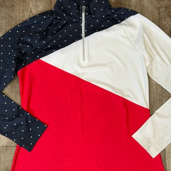 Lady Hagen Stars and Stripes activewear pullover womens size medium - Picture 5 of 7
